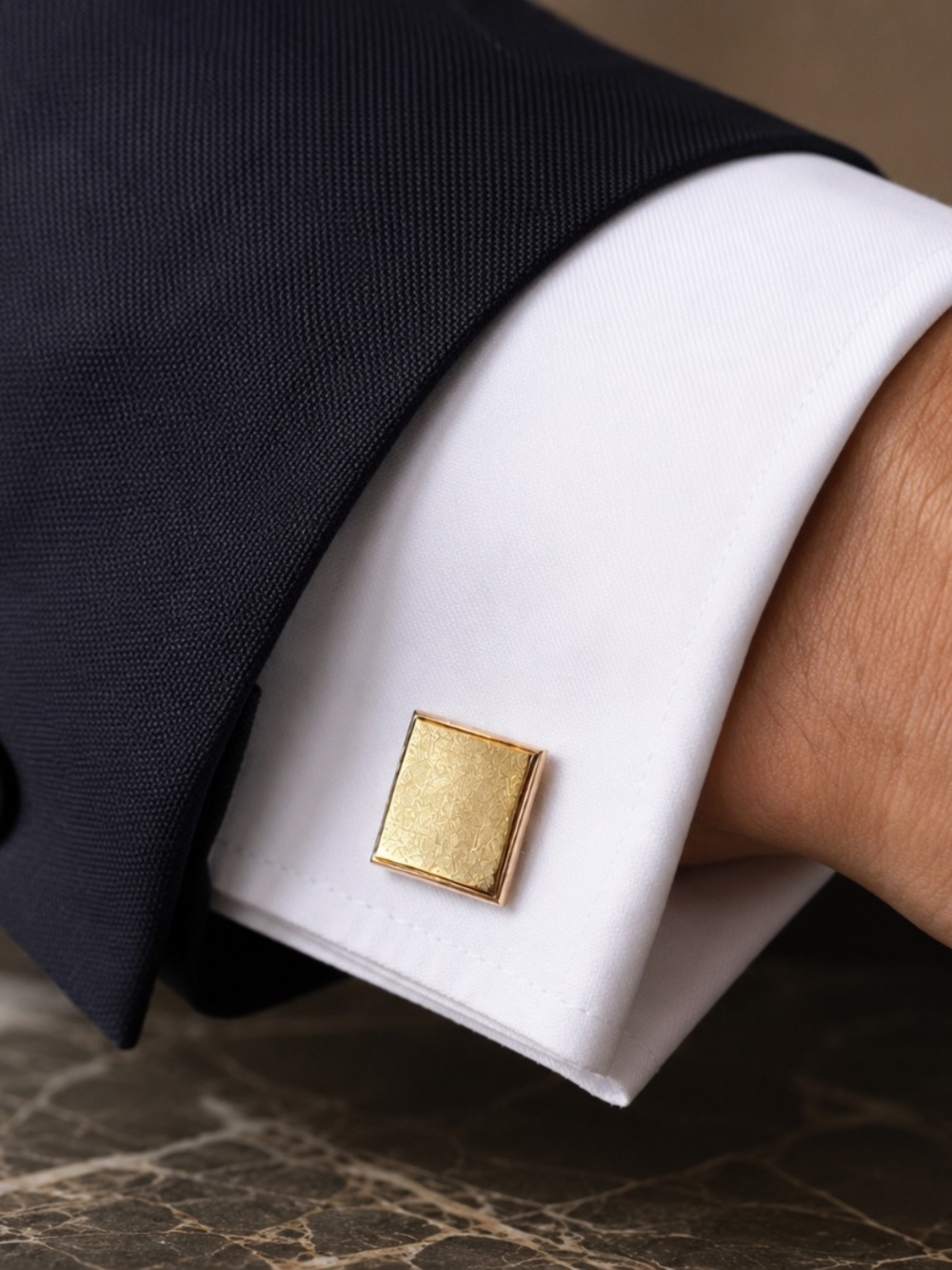 Vintage Hickok Gold Tone Square Cufflinks Classic Mid Century